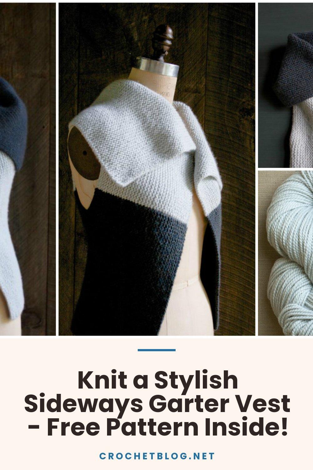 Knit a Stylish Sideways Garter Vest - Free Pattern Inside!