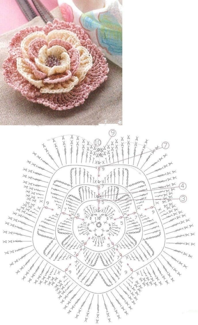 simple crochet flower graphics 1