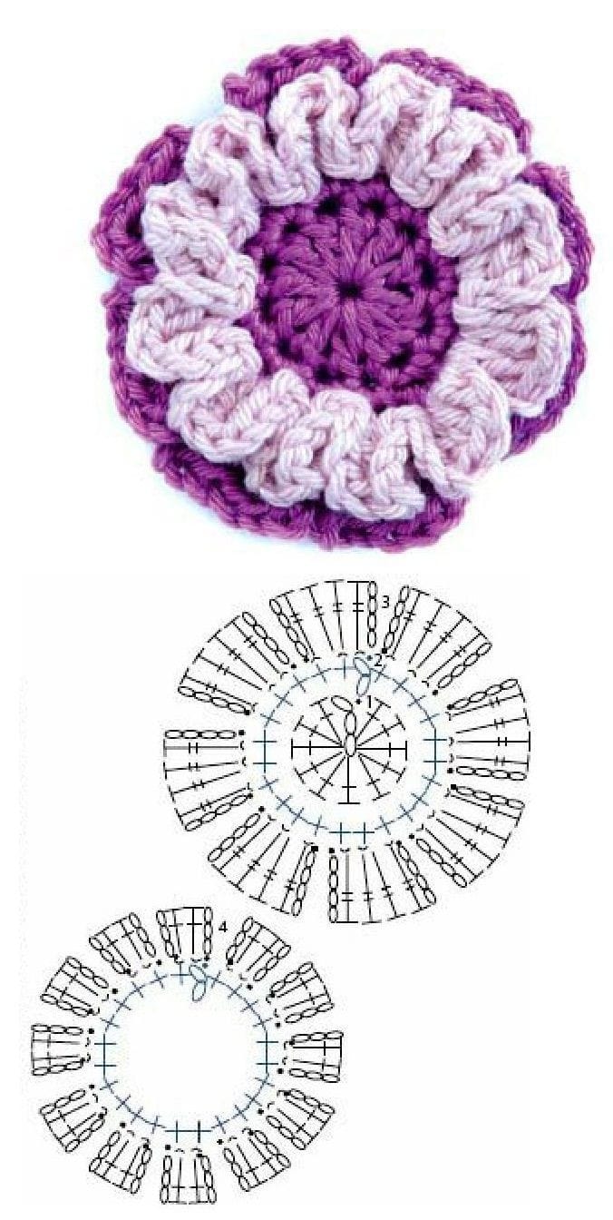 simple crochet flower graphics 2