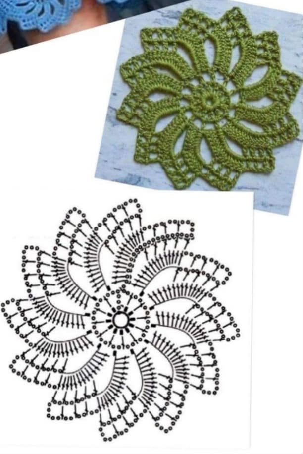 simple crochet flower graphics 3