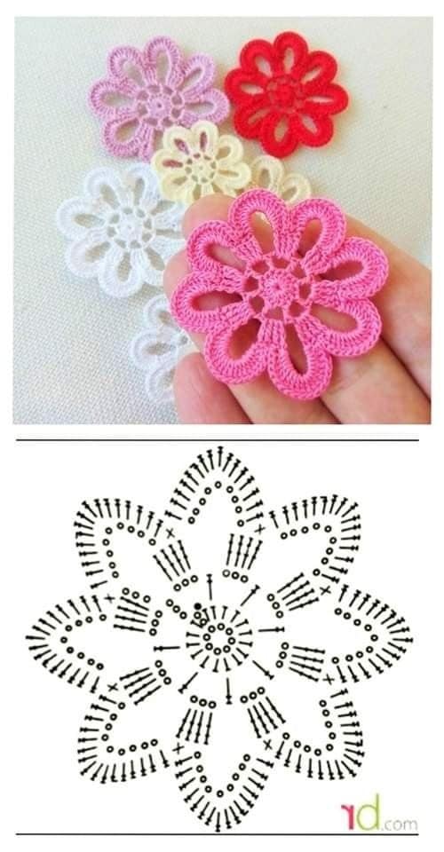 simple crochet flower graphics 5