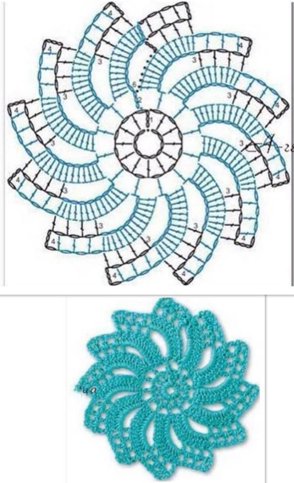 simple crochet flower graphics 6