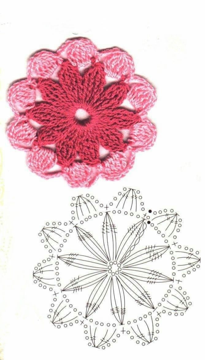 simple crochet flower graphics 9