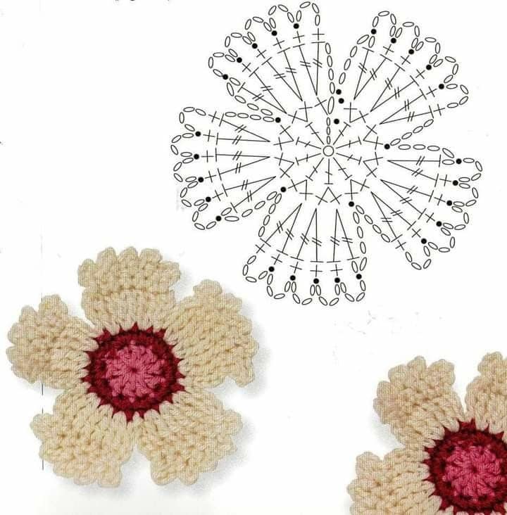 simple crochet flower graphics