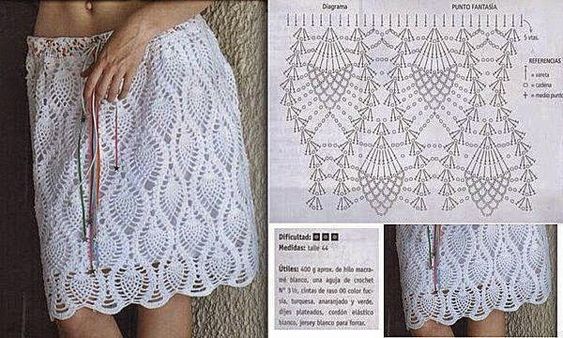 skirt in crochet pineapple stitch 6