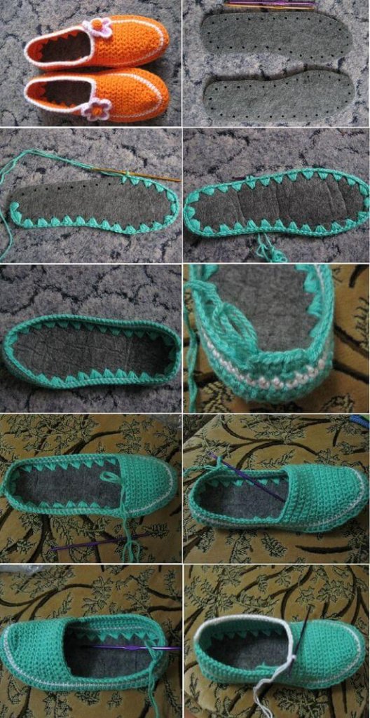 slippers made in crochet step by step 9