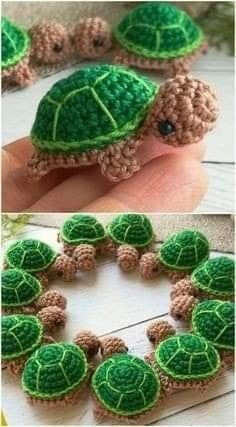 small crochet turtle keychain 5