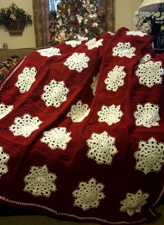 snowflake blanket crochet patterns6