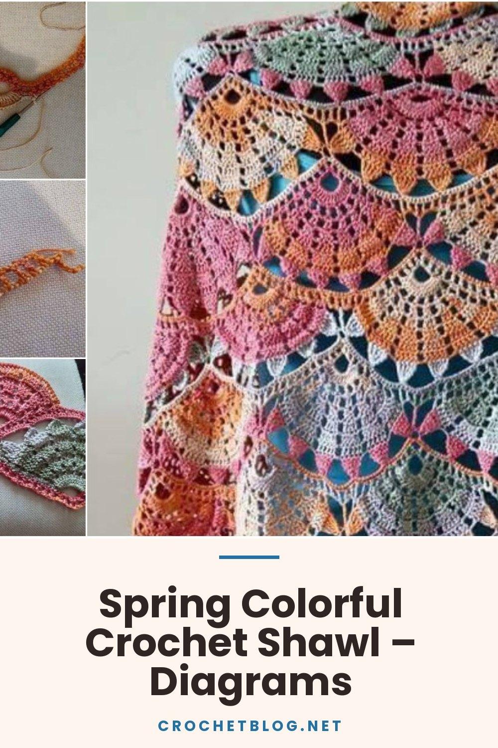 Spring Colorful Crochet Shawl – Diagrams