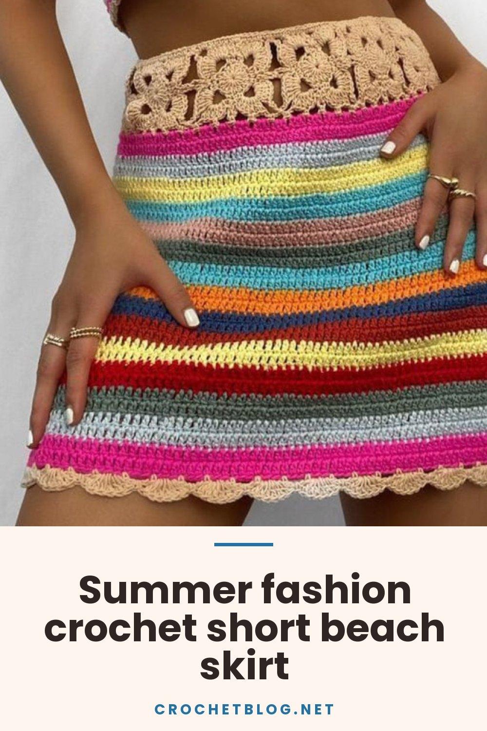 Summer fashion crochet short beach skirt