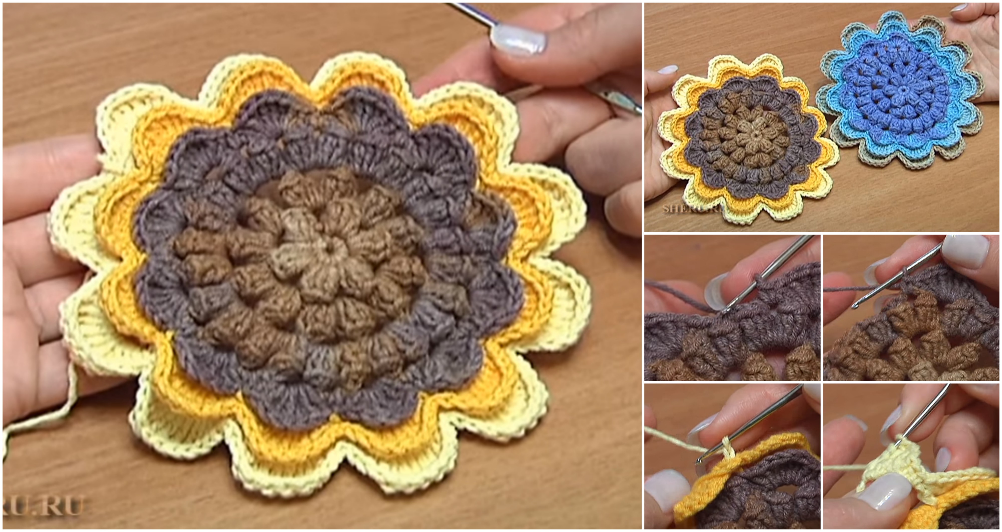 sunflower crochet 1