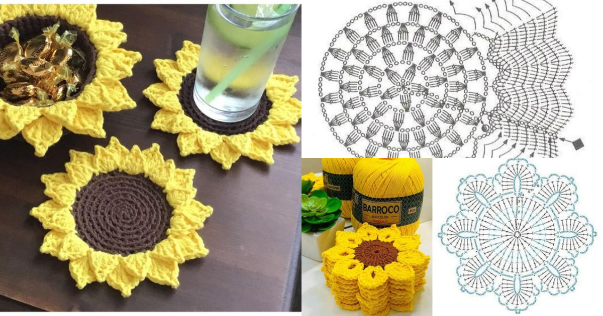 sunflower crochet potholder tutorial