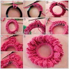 super easy crochet hair scrunchie 3