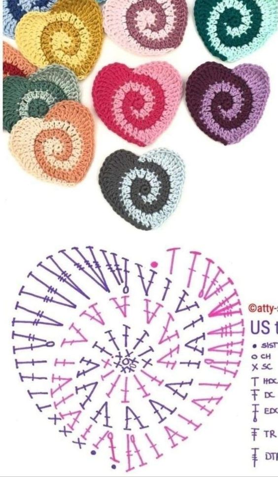 swirly heart free crochet pattern 6