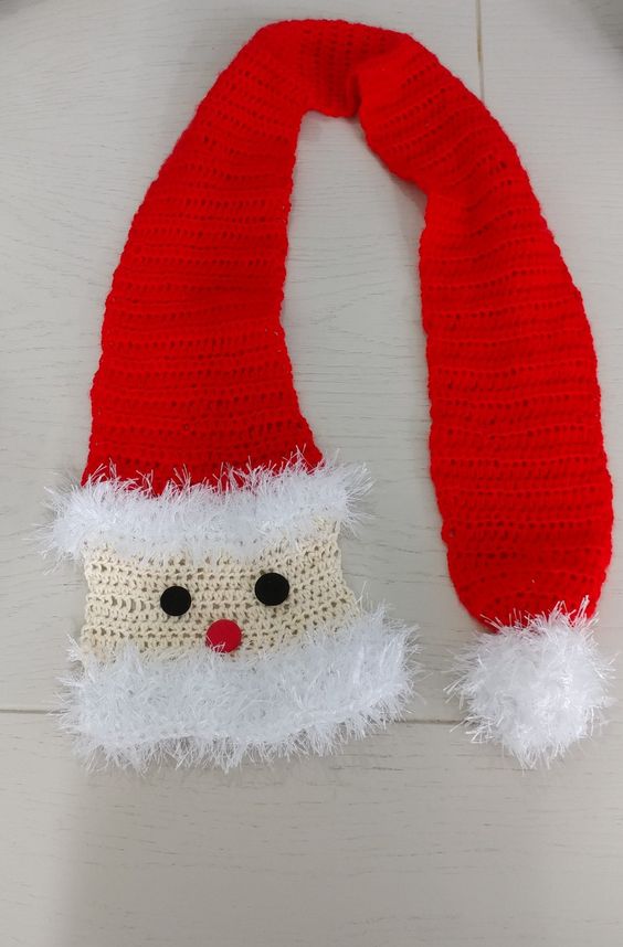 trendy christmas crochet scarf ideas 1