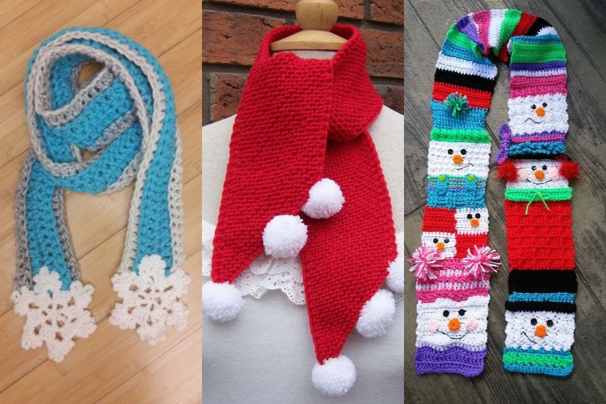 trendy christmas crochet scarf ideas 6