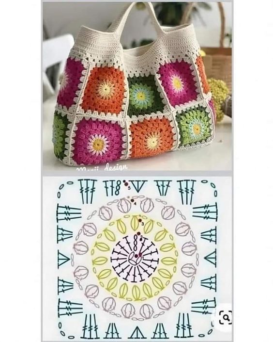 turn crochet squares into bags 5