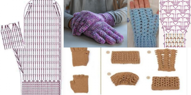 tutorial and ideas crochet gloves