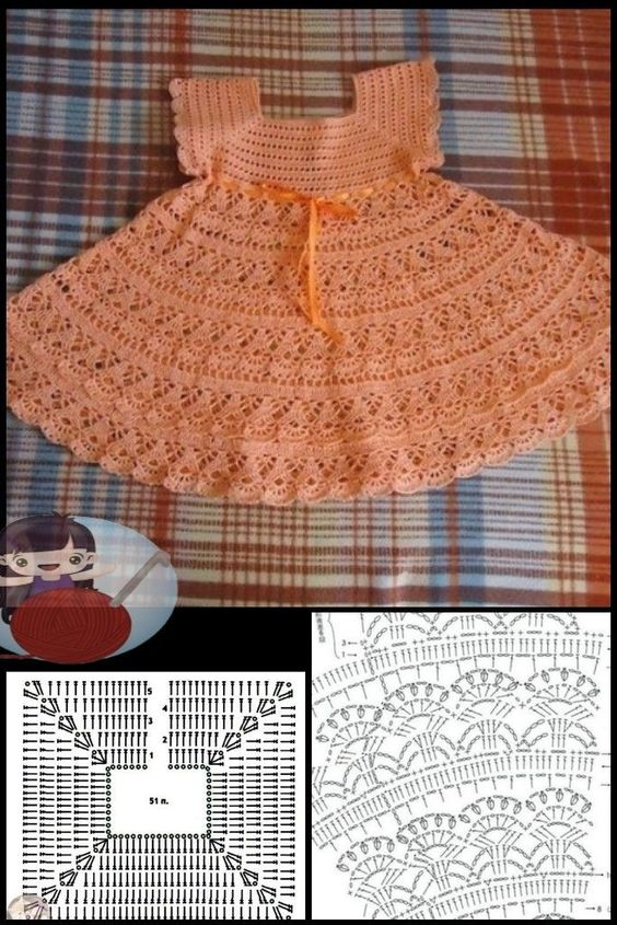 vintage crochet baby dress pattern 2