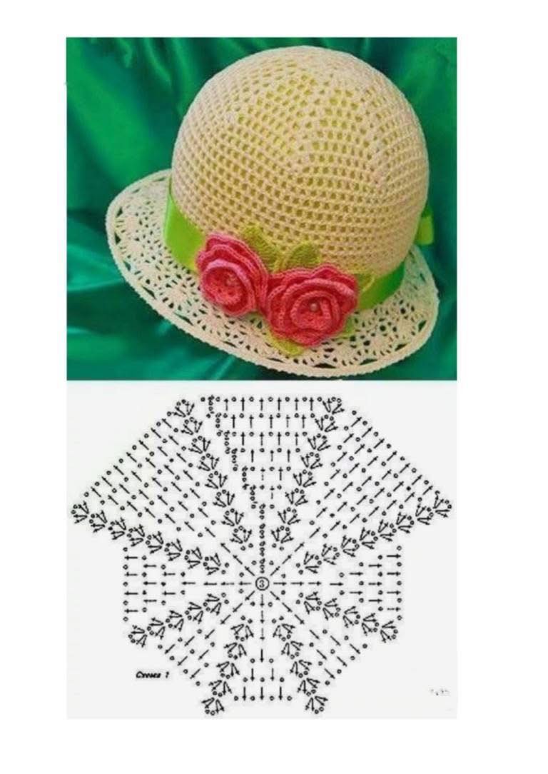 vintage crochet women summer sun hat crochet free patterns 4