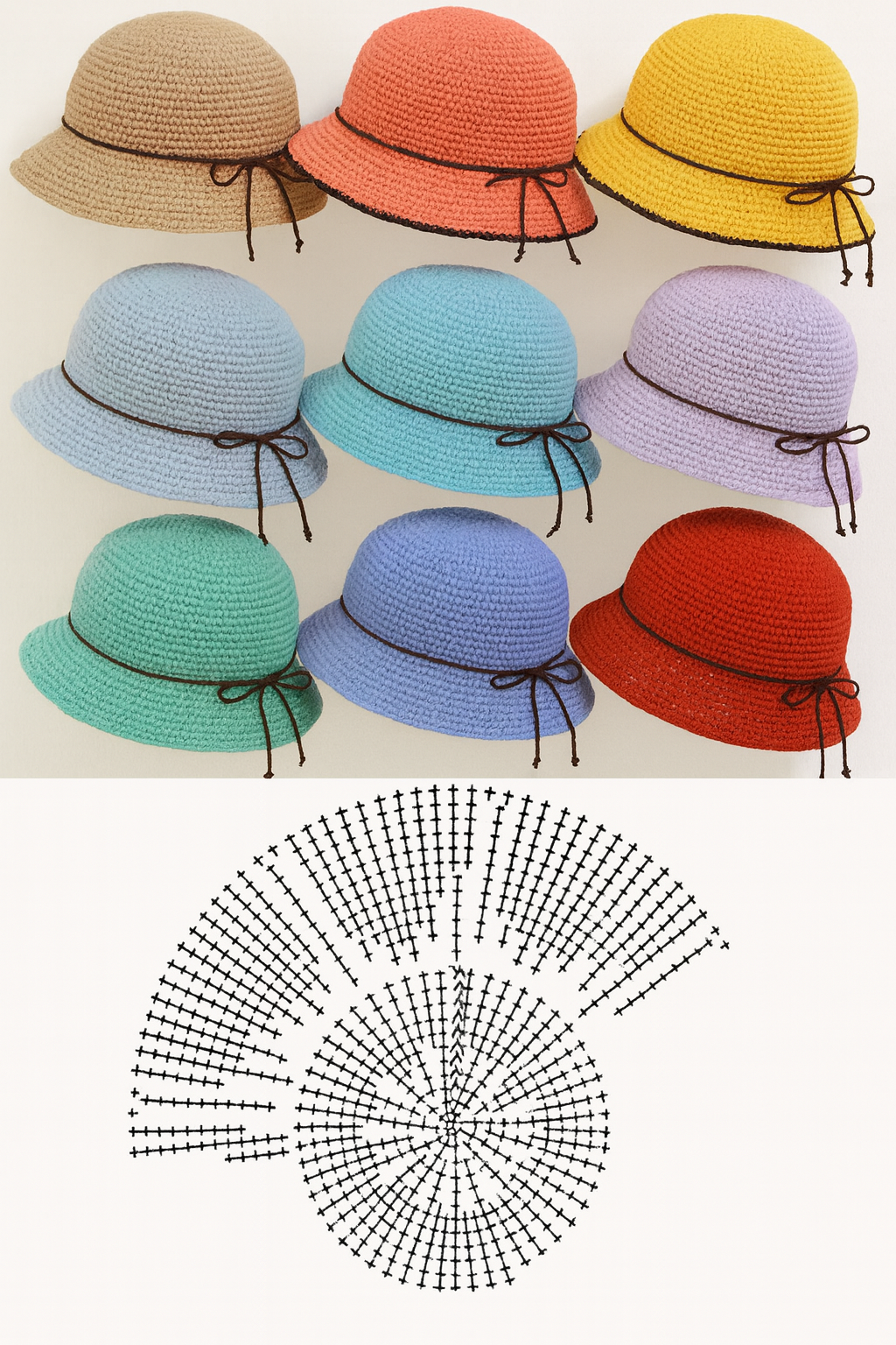 vintage crochet women summer sun hat crochet free patterns 6