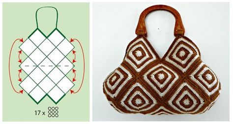 wonderful geometric crochet bags ideas 3