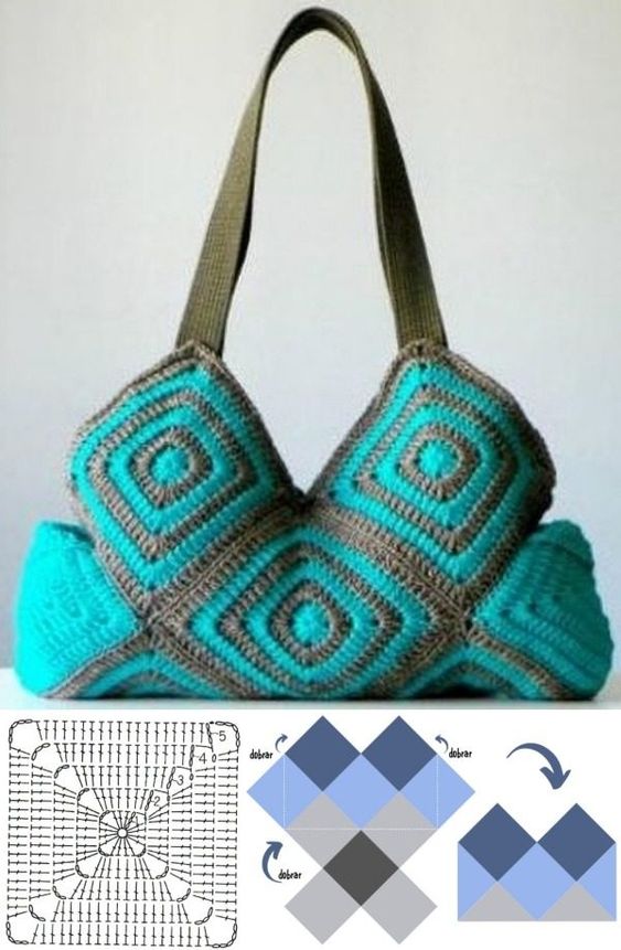 wonderful geometric crochet bags ideas 4