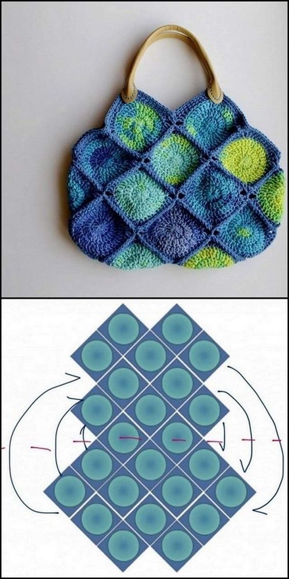 wonderful geometric crochet bags ideas 5
