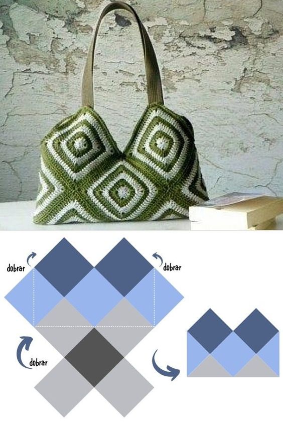 wonderful geometric crochet bags ideas 6