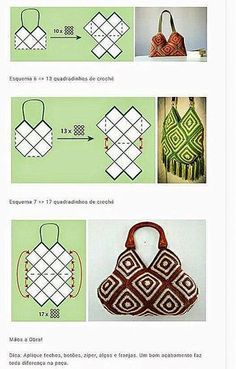 wonderful geometric crochet bags ideas 7