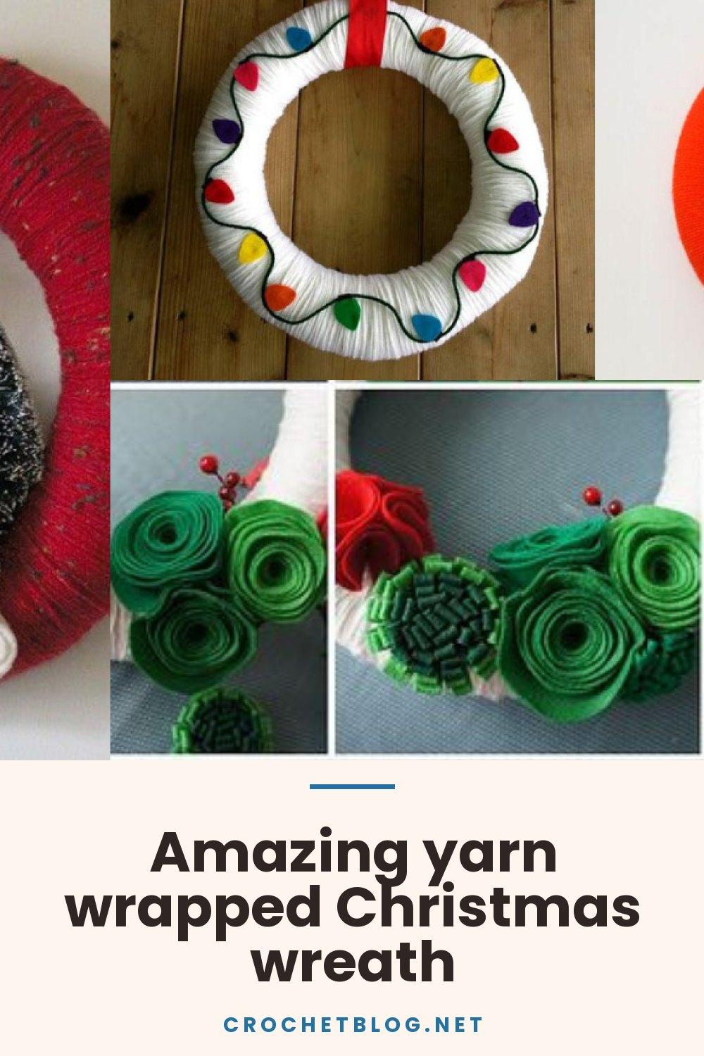 Amazing yarn wrapped Christmas wreath