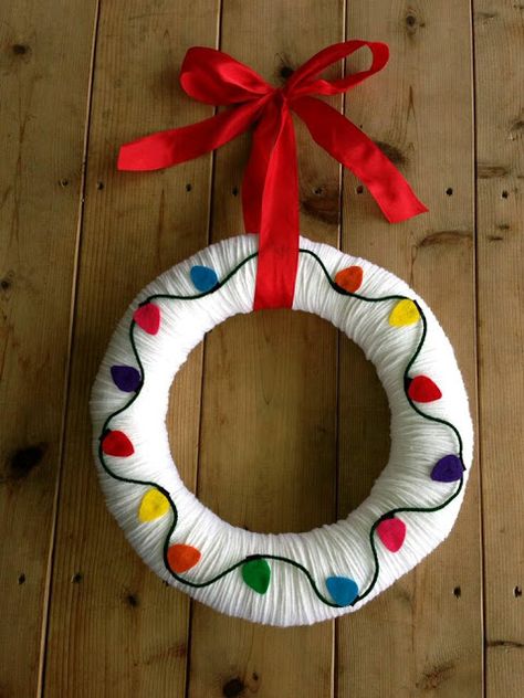 yarn wrapped christmas wreath 4