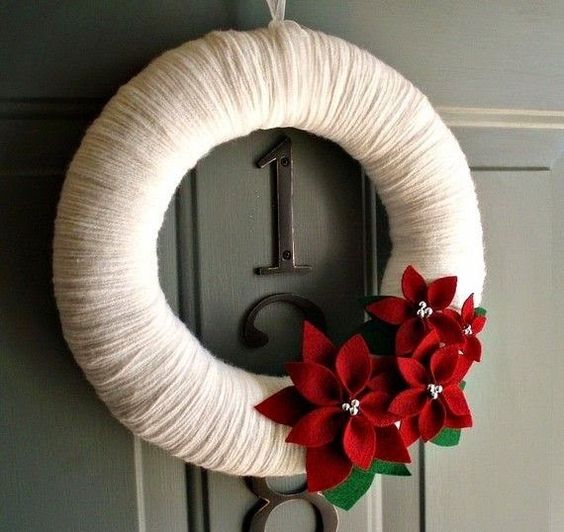 yarn wrapped christmas wreath 9